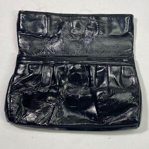 Steve Madden Black Patent Fold-Over Clutch